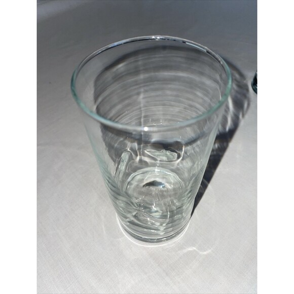 Crisa Libbey Impressions Clear Glass Tumblers Sz  3” Wide 6” Tall Set Of 2 16 Oz - Picture 2 of 12